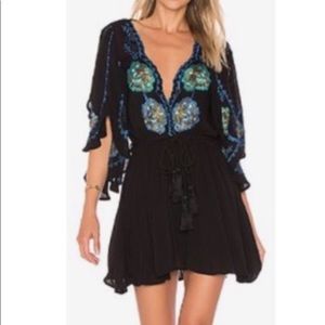 Free people Cora dress embroidered tassel belt